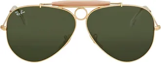 Ray-Ban Shooter Green Classic G-15 Aviator Unisex Sunglasses RB3138 001 58