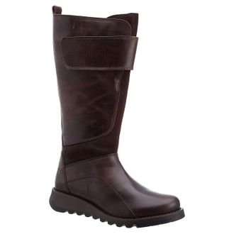 FLY London STUN814FLY Rug Oiled Suede Womens Calf Length Boots - Brown Expresso - Size:UK 4