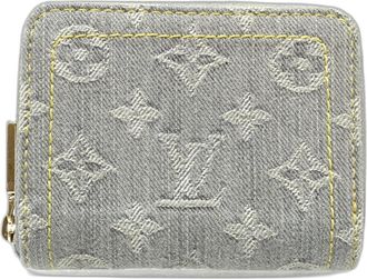 Louis Vuitton Monogram Denim Gray Monogram Denim Coin Purse/Coin Case (Pre-Owned)