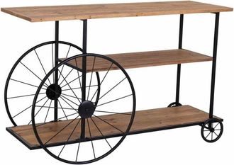 Wanderlust Deco Wanderlust Deco - Recibidor De Madera Y Metal Lacado Con 2 Baldas 120x42x78h Cm - Negro