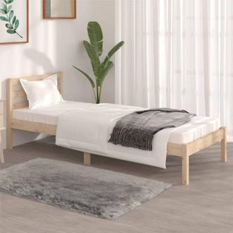 vidaXL vidaXL Giroletto in Legno Massello Grigio 75x190 cm Small Single