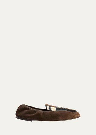 Khaite Zoe Patchwork Leather Loafers