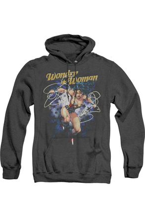 Gildan Justice League of America Starburst Adult Heather Hoodie / Hooded Sweatshirt