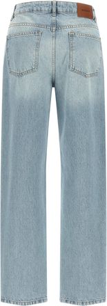Rotate Front Zip Organic Cotton Jeans - Light Blue