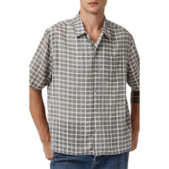 AllSaints Sandy Cotton Button-Up Shirt in Ebony Grey at Nordstrom Rack, Size Xx-Large