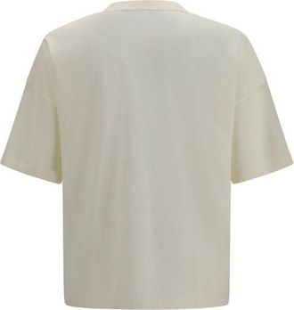 Palm Angels Mens Beige Cotton T-Shirt