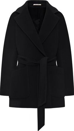 Tagliatore SHORT BELTED WOOL-SILK BLEND COAT - Tagliatore - Woman
