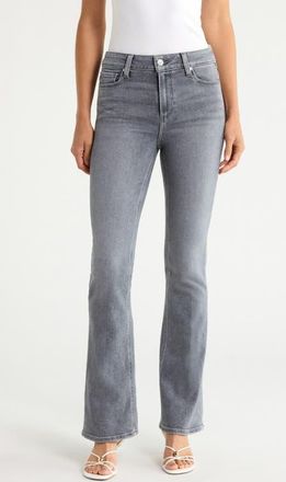 Paige Laurel Canyon High Waist Flare Jeans in Smokey Grey at Nordstrom, Size 27