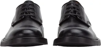 Bottega Veneta Lace-Up Leather Derby Shoe - Black