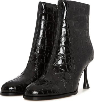 Cesare Gaspari Schoenen, Dames, Zwart, 35 EU, Leer, Zwarte stiletto enkellaars