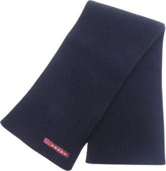 Prada Pre-owned Stole - Heren - Vintage Accessoires - Blauw - ONE Size - Wol - Vintage