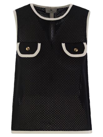 Elisabetta Franchi ärmellose Mesh Top