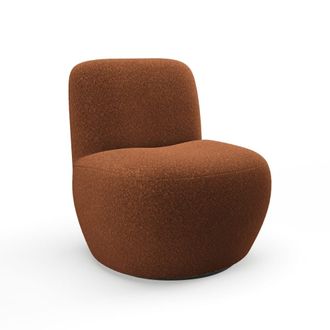 Sia Home Sill&oacute;n giratorio de sal&oacute;n tejido rizo terracota