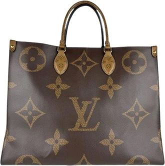 Louis Vuitton Pre-owned Tote Bags, male, Brown, Size: ONE SIZE Pre-owned OnTheGo GM Tote