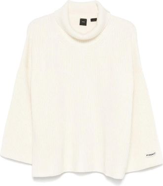 Pinko Witte Wollen Kasjmier Casual Trui - Dames - Coltruien - Wit - M - Wol - Truien & Vesten