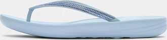 FitFlop Womens FitFlop IQushion Sparkle Womens Flip-Flop - Cloudy Blue D50 - Size: 6