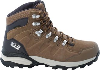 Jack Wolfskin Hikingschuh JACK WOLFSKIN REFUGIO TEXAPORE MID W, Damen, Gr. UK 4,5 - EU 37,5, Normalschaft, orange (braun, apricot), Obermaterial: Leder; Obermateria