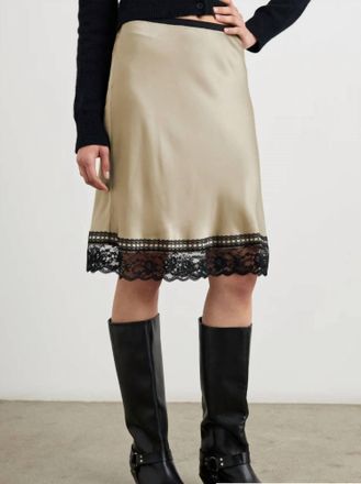 Rails Cherry Satin Skirt In Champagne