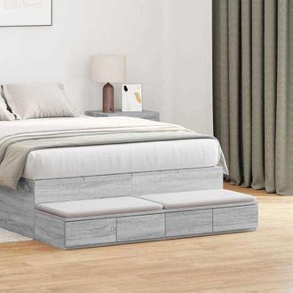 vidaXL Cassetti per letto Grigio sonoma 120 x 36.5 x 16.5 cm - Vidaxl