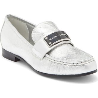 Marc Jacobs The Bold Logo Loafer in Silver at Nordstrom Rack, Size 11Us / 41Eu