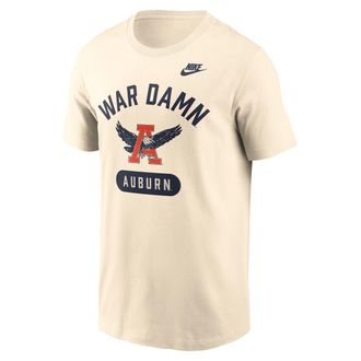 Nike Auburn Legacy Arch Helmet Nike Mens College T-Shirt in White | N19915AAUV-FMQ