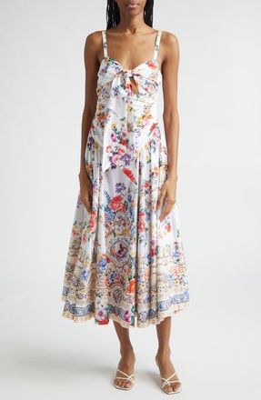 Camilla I Left My Heart in Granada Print Stretch Cotton Poplin Midi Dress at Nordstrom, Size X-Small