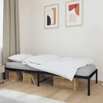vidaXL Estructura De Cama Sin Colch&oacute;n Metal Negro 75x190 Cm Vidaxl