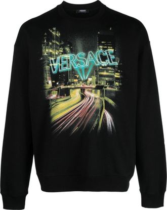 Versace Black Logo cotton sweatshirt
