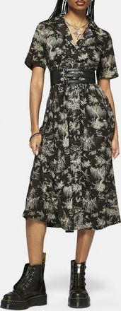 Disturbia Zorya Winter Maypole Midi Shirt Dress in Grey at Nordstrom, Size 4