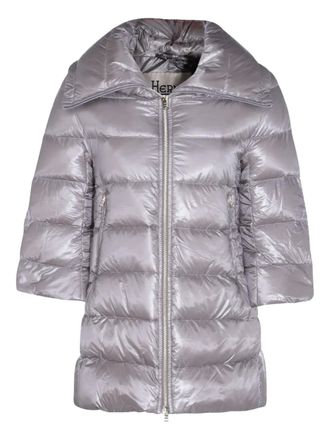 Herno Gewatteerde jas met cropped mouwen - Grijs