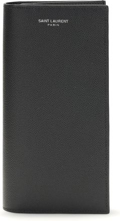 Saint Laurent Mens Wallet Grained Leather Black Calf Umbrellas