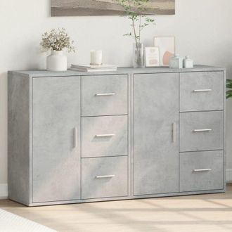 vidaXL Credenze 2 pz Grigio Cemento 60x31x70 cm in Legno Multistrato - Vidaxl