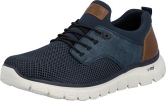 Rieker Slip-On Sneaker RIEKER, Herren, Gr. 40, blau (dunkelblau, kombiniert), Lederimitat, Textil, Schuhe Slip-On Sneaker, Schlupfschuh, Halbschuh, Freizeits