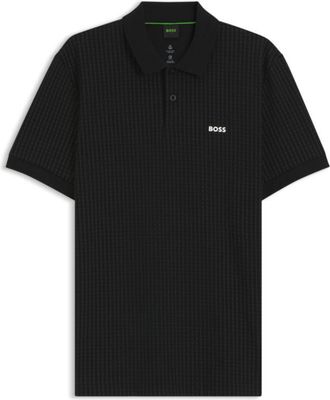 BOSS Cotton-piqu&eacute; polo shirt with all-over print