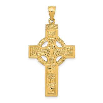 Diamond2Deal 14k Yellow Gold Celtic Cross Pendant