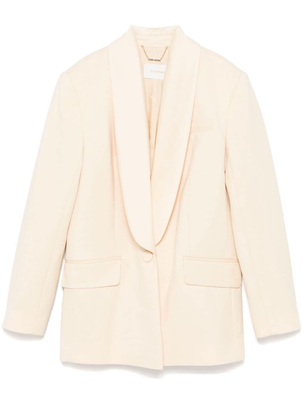 アウターその他 ZIMMERMANN Woman Blazer Beige 0365JF241 TEA Illuminate Lace Belted Jacket Cream Online | Zimmermann