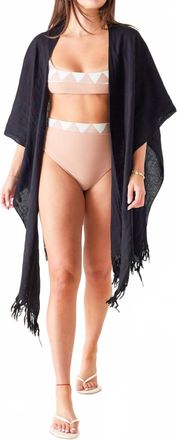 Mersea Hermosa Linen 3-Way Wrap In Black