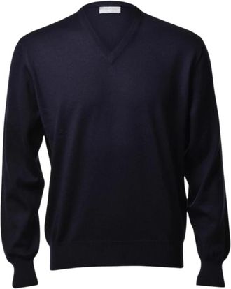 Gran Sasso V-hals Truien - Heren - V-hals truien - Blauw - M - Truien & Vesten