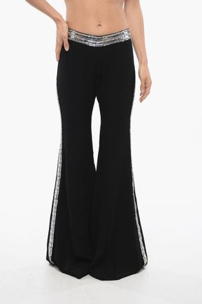 Balmain Pantaloni Flare-Fit Con Bande laterali In Paillettes Balmain