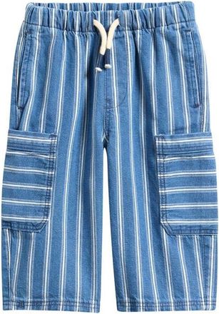 Next Kids Stripe Wide Leg Cargo Jeans in Blue at Nordstrom, Size 2-3T