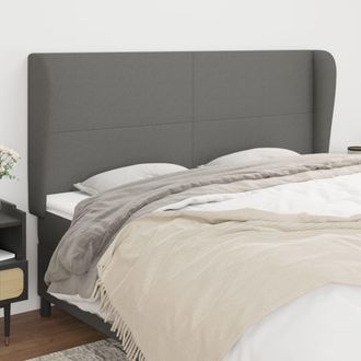 vidaXL Cabecero Con Orejas De Tela Gris Oscuro 163x23x118/128 Cm Vidaxl