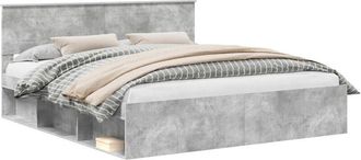 vidaXL Estructura De Cama Concreto 200 X 200 Cm Madera De Ingenier&iacute;a Vidaxl