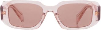 Prada Light Brown Rectangular Ladies Sunglasses PR 17WSF 19Q10D 51