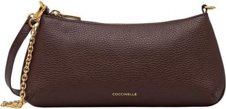 Coccinelle Leren Crossbody Tas - Dames - Schoudertassen - Paars - ONE Size - Leer - Tassen