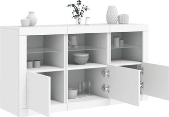 vidaXL Aparador Con Luces Led Blanco 123x37x67 Cm Vidaxl