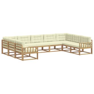 vidaXL Conjunto De Sof&aacute;s De Exterior 9 Uds. Blanco Y Crema Vidaxl
