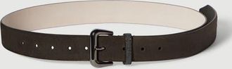 Brunello Cucinelli Suede belt with shiny loop in Pepper at Nordstrom, Size X-Small