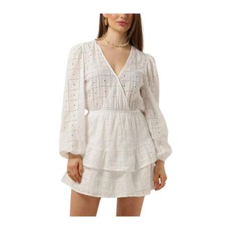 Refined Department Refined Department, Kleedjes, Dames, Wit, L, Eloise Mini Jurk Elegant Wit