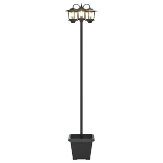 vidaXL Farola De 3 Cabezas Con Jard&iacute;n Negro 32 X 32 X 188 Cm Vidaxl