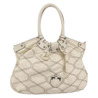 Ferragamo Pre-owned Handbags, female, White, Size: ONE SIZE Pre-owned Leather Tote